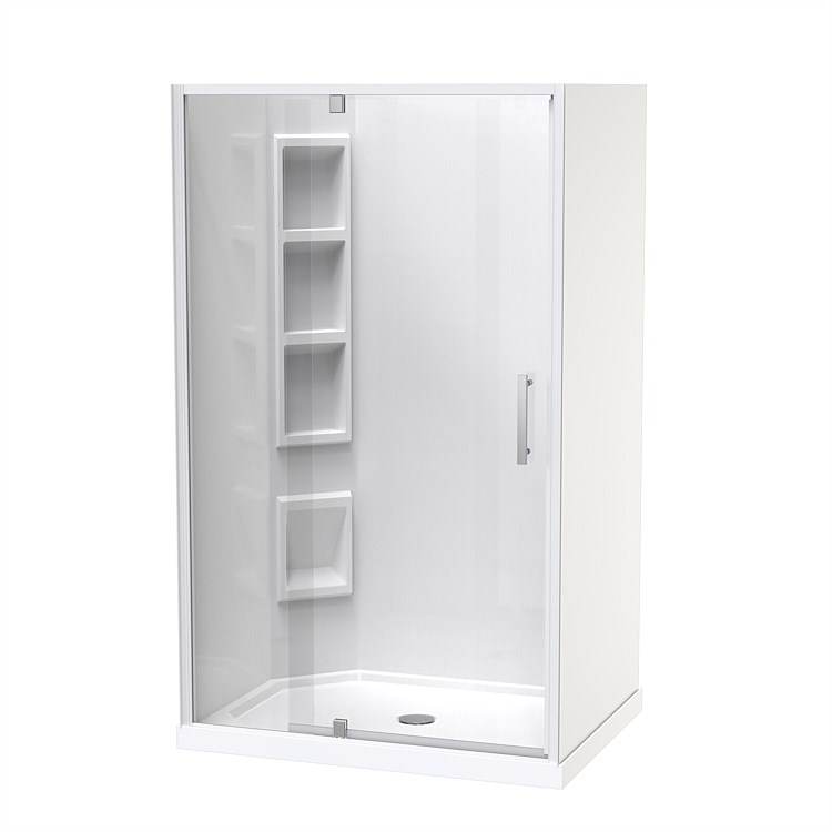 Clearlite Induro 1200 x 900mm 3 Sided Moulded LH Shower Enclosure White