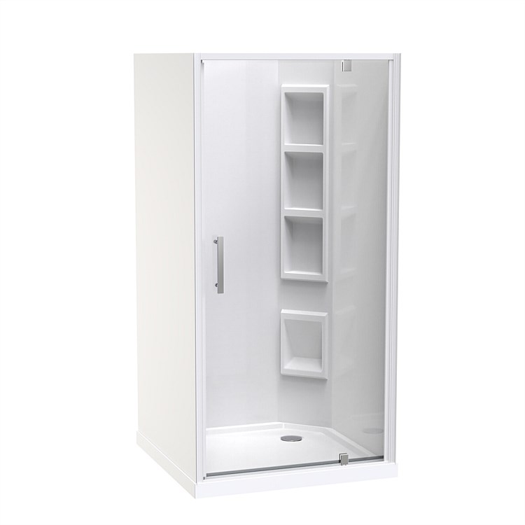 Clearlite Induro  1000mm 3 Sided Moulded LH Shower Enclosure White
