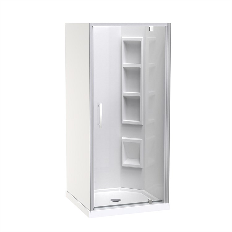 Clearlite Induro  900mm 3 Sided Moulded RH Shower Enclosure Satin