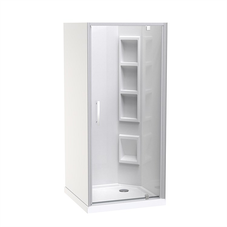Clearlite Induro  900mm 3 Sided Moulded RH Shower Enclosure Satin
