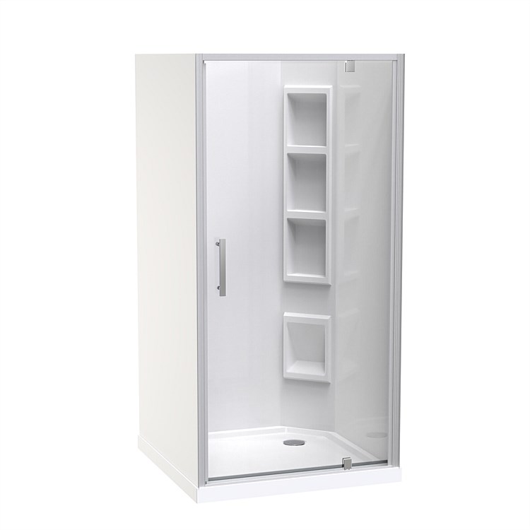Clearlite Induro  1000mm 3 Sided Moulded RH Shower Enclosure Satin