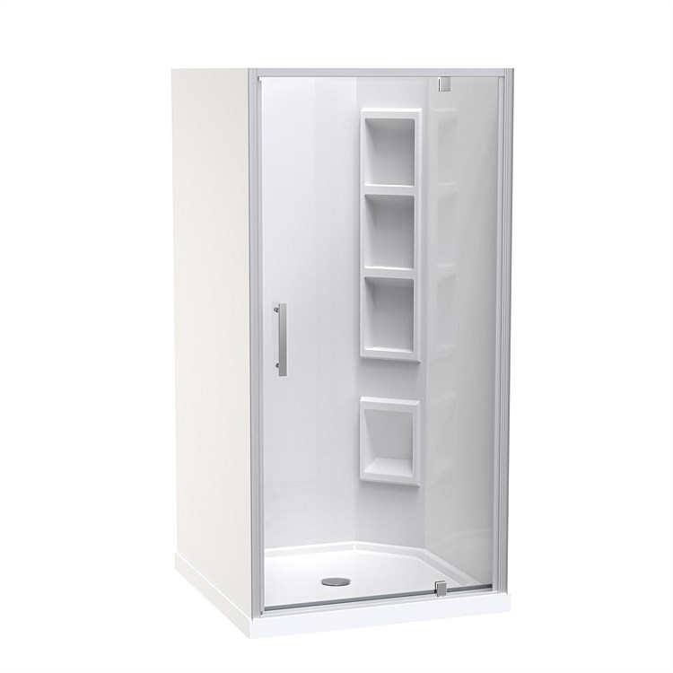 Clearlite Induro  1000mm 3 Sided Moulded LH Shower Enclosure Satin