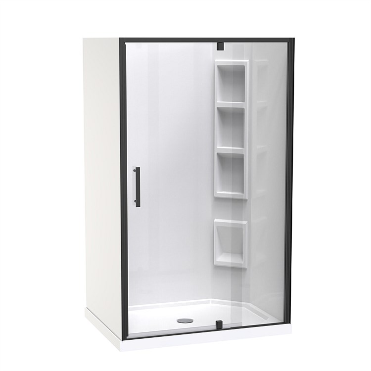Clearlite Induro 1200 x 900mm 3 Sided Moulded RH Shower Enclosure Black