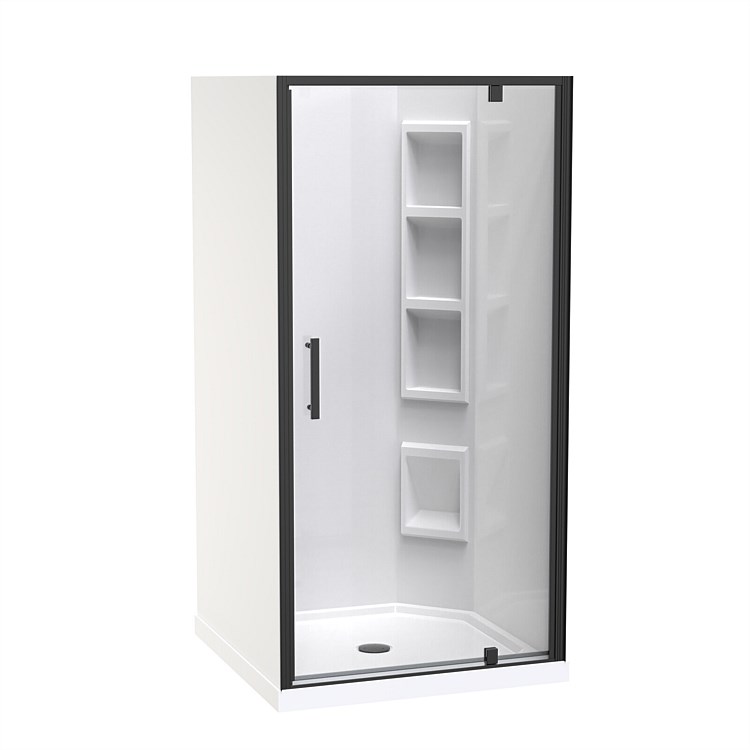 Clearlite Induro  1000mm 3 Sided Moulded RH Shower Enclosure Black
