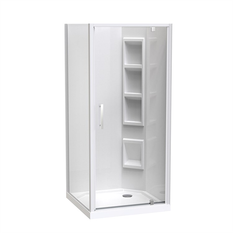 Clearlite Induro  900mm 2 Sided Moulded Shower Enclosure White