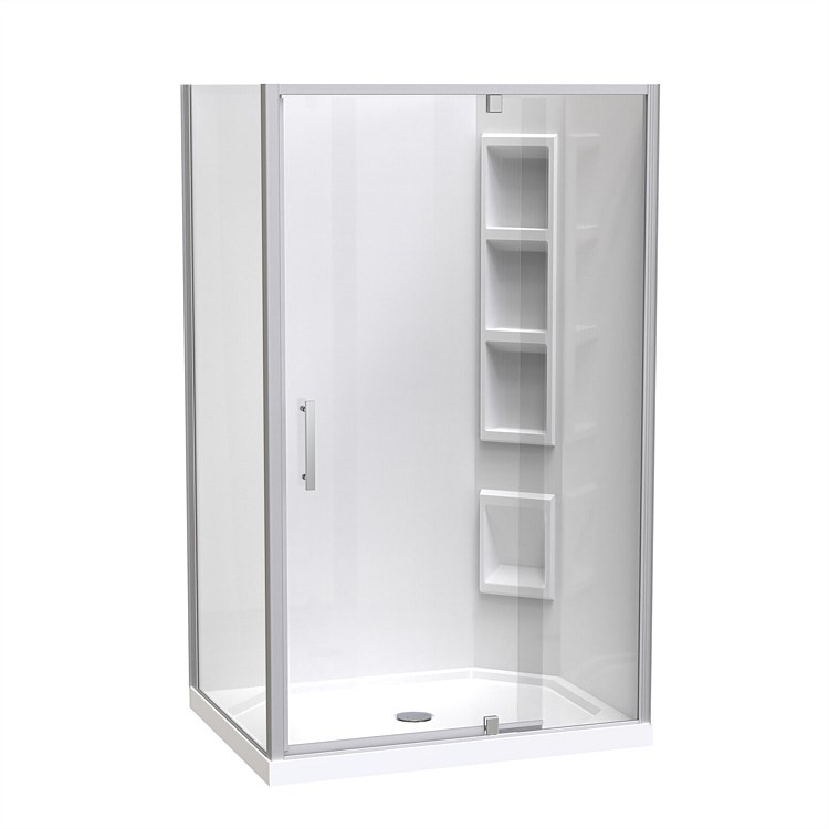 Clearlite Induro 1200 x 900mm 2 Sided Moulded Shower Enclosure Satin