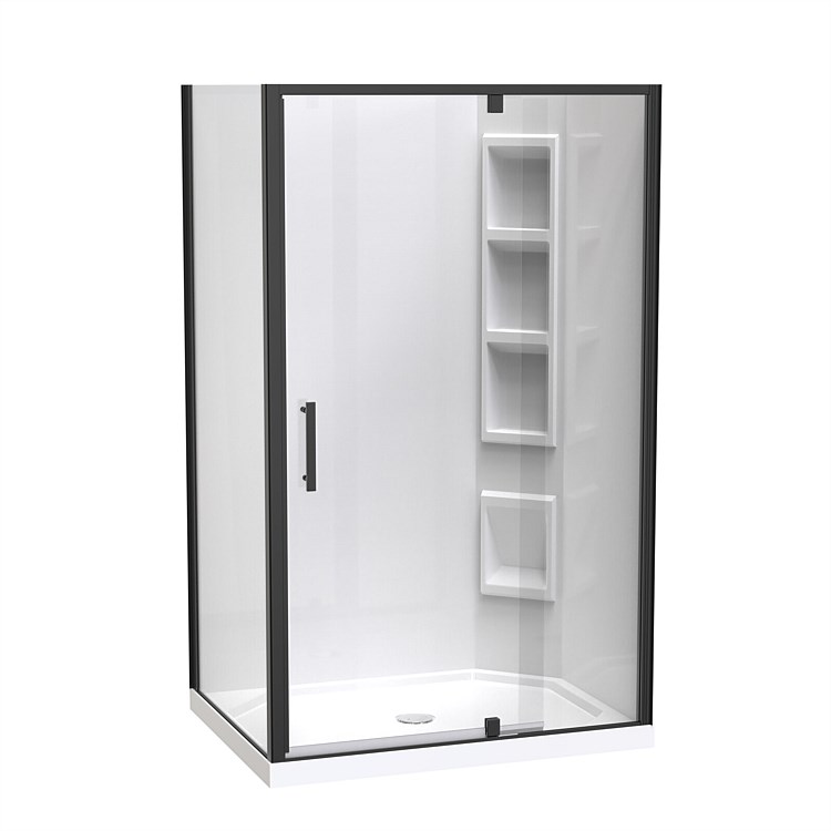 Clearlite Induro 1200 x 900mm 2 Sided Moulded Shower Enclosure Black