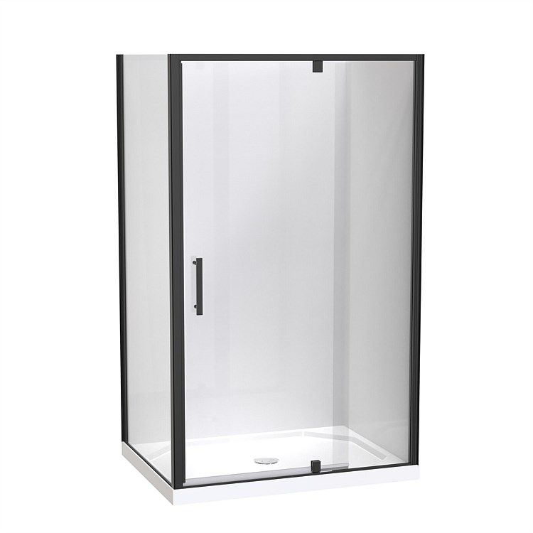 Clearlite Induro 1200x900mm 2 Sided Shower Enclosure Black