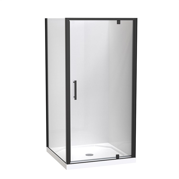 Clearlite Induro 1000mm 2 Sided Shower Enclosure Black