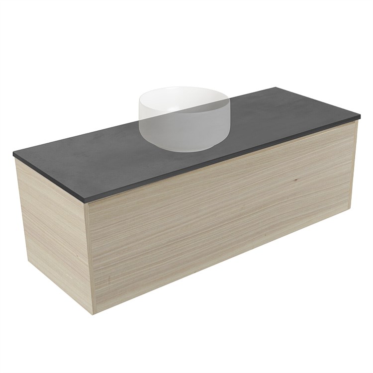 Elementi Sienna 1200mm Graphite Concrete Top Wall-Hung Vanity Seasoned Oak