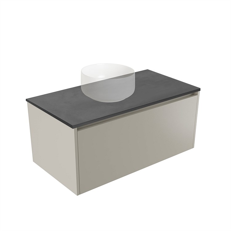 Elementi Sienna 900mm Graphite Concrete Top Wall-Hung Vanity Dawn Grey