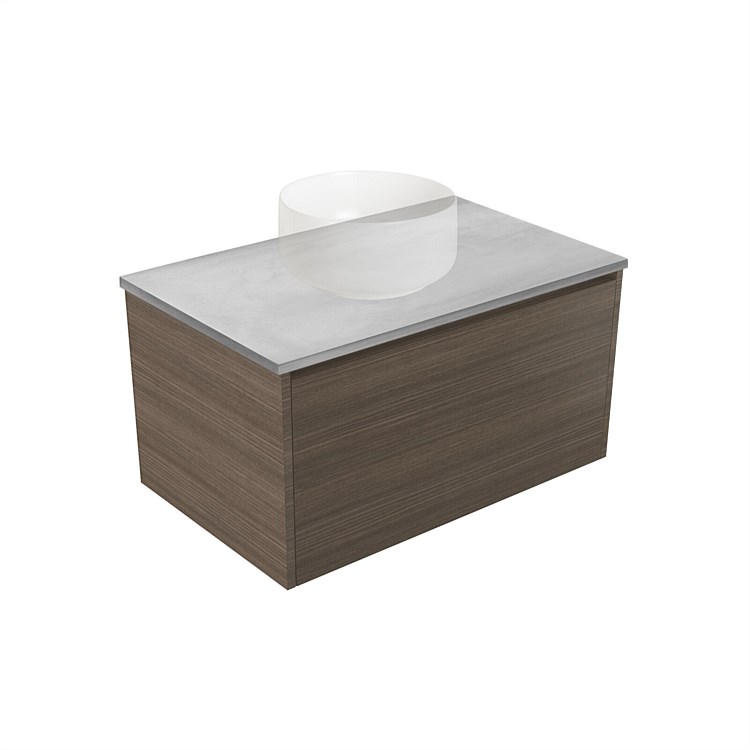 Elementi Sienna 750mm Grey Concrete Top Wall-Hung Vanity Charred Oak