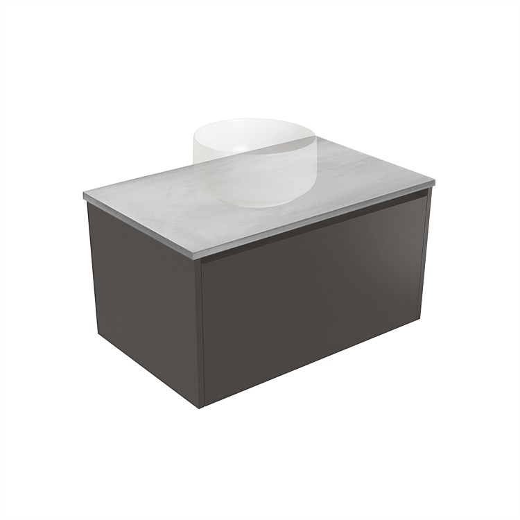 Elementi Sienna 750mm Grey Concrete Top Wall-Hung Vanity Bullet