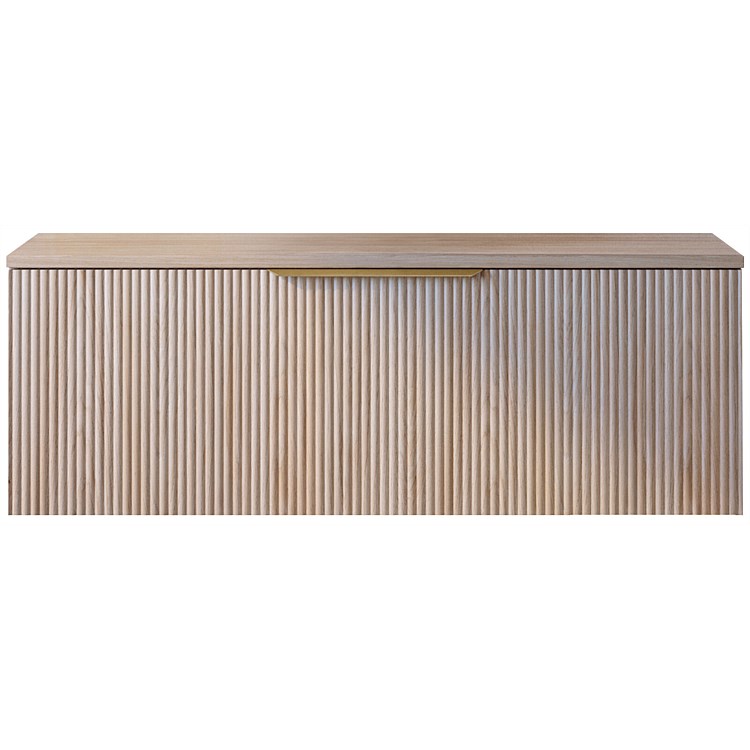 St Michel Flo 50 Benchtop 1200mm Wall-Hung Vanity Baroque with Soul Brushed Brass Handle
