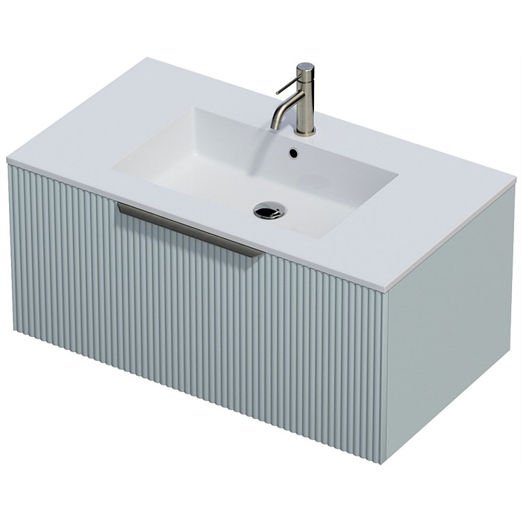 St Michel Flo 50 Console 900mm Wall-Hung Vanity Villa Blue Matte