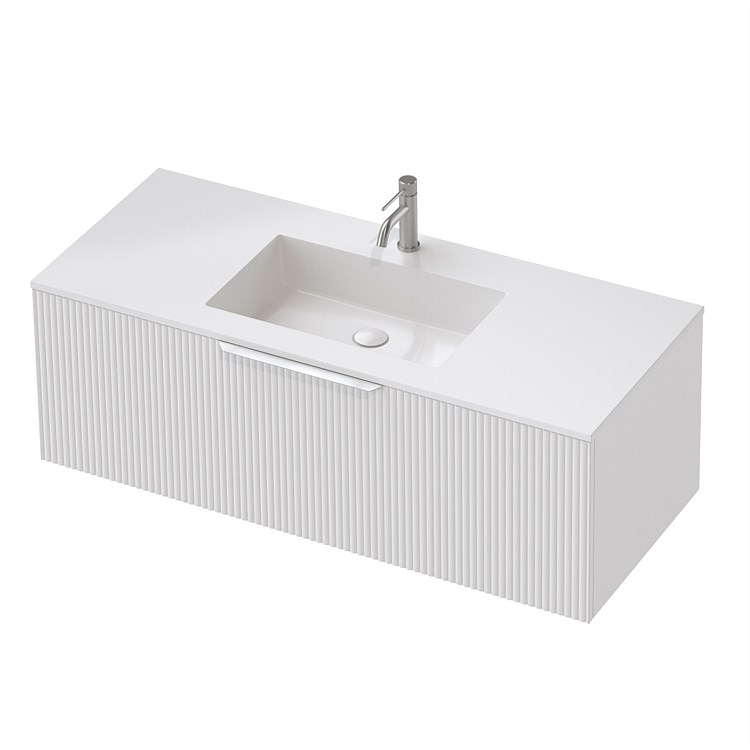 St Michel Flo 50 1200mm Wall-Hung Vanity White Satin