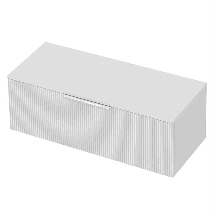 St Michel Flo 50 Benchtop 1200mm Wall-Hung Vanity White with Cherry Pie Top LH Basin