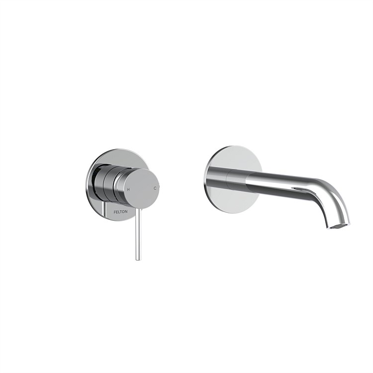 Felton Linea Wall Mounted Basin Bath Mixer Chrome