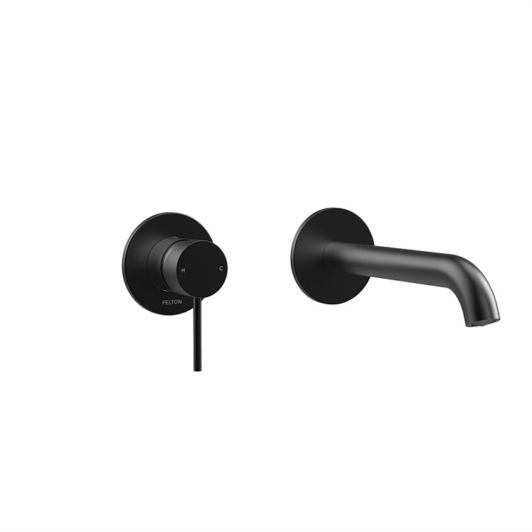 Felton Linea Wall Mounted Basin Bath Mixer Black Felton Linea Wall Mounted Basin Bath Mixer Black