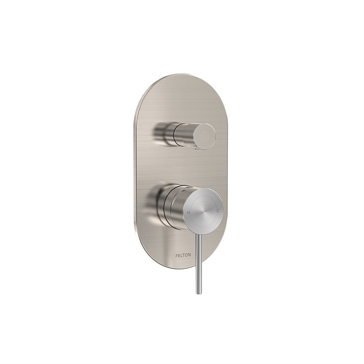 Felton Linea Mains Pressure Diverter Mixer Brushed Nickel Felton Linea Mains Pressure Diverter Mixer Brushed Nickel