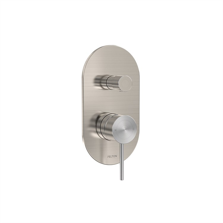 Felton Linea Mains Pressure Diverter Mixer Brushed Nickel