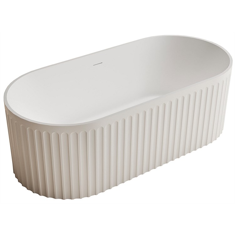 Sessanta Onda Bagno 1700mm Fluted Solid Surface Free-Standing Bath Matt White