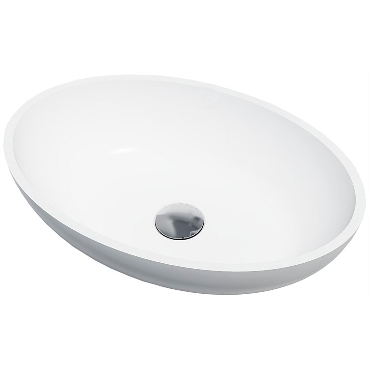Sessanta Amore Oval Solid Surface Basin Matt White