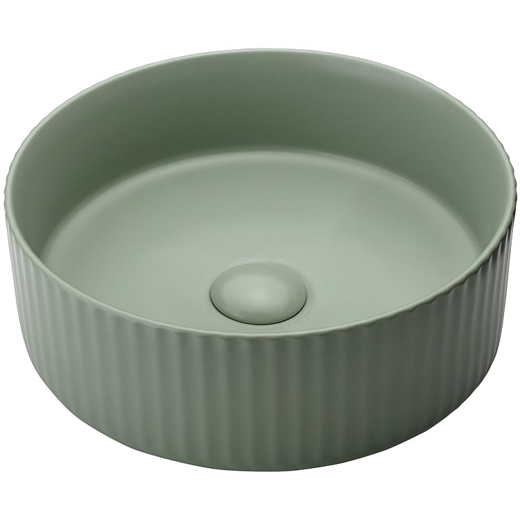 Heirloom Kolor Radial 360 Fluted Countertop Basin Sage Green