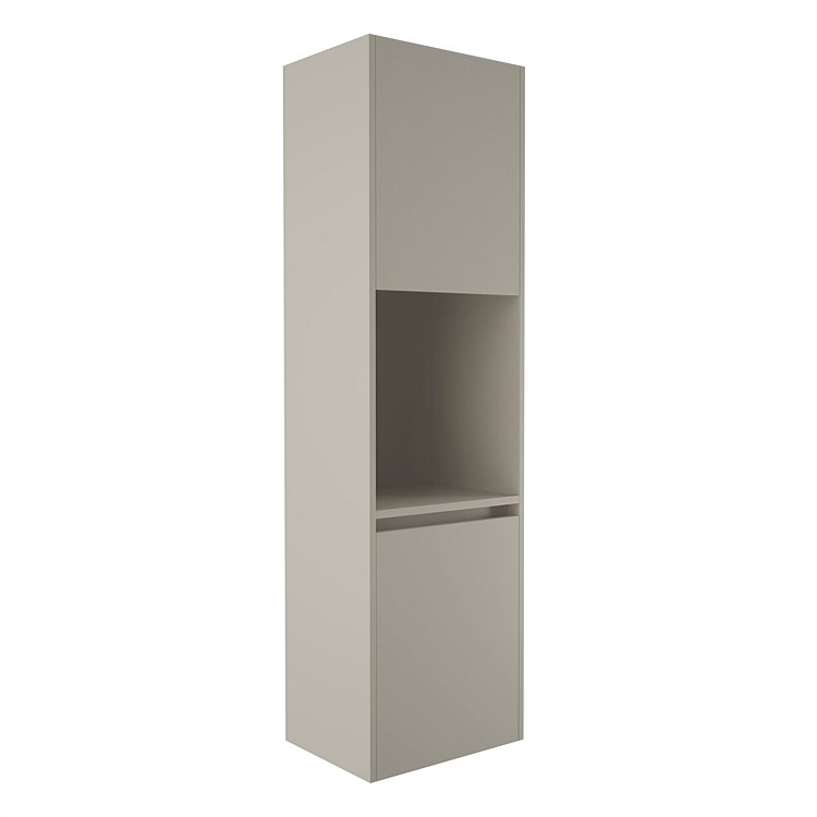 Elementi Sienna 1600mm Open Shelf Tall Cabinet Left Dawn Grey