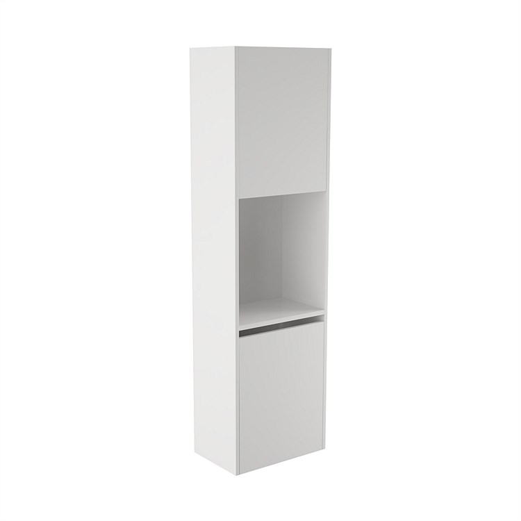 Elementi Sienna 1600mm Open Shelf Tall Cabinet Left White Gloss