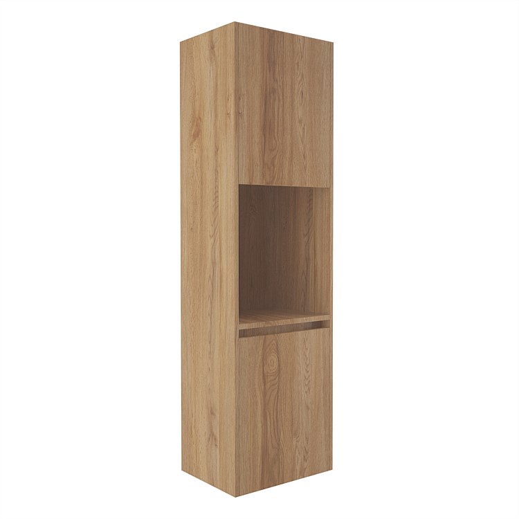 Elementi Sienna 1600mm Open Shelf Tall Cabinet Right Southern Oak Timberland
