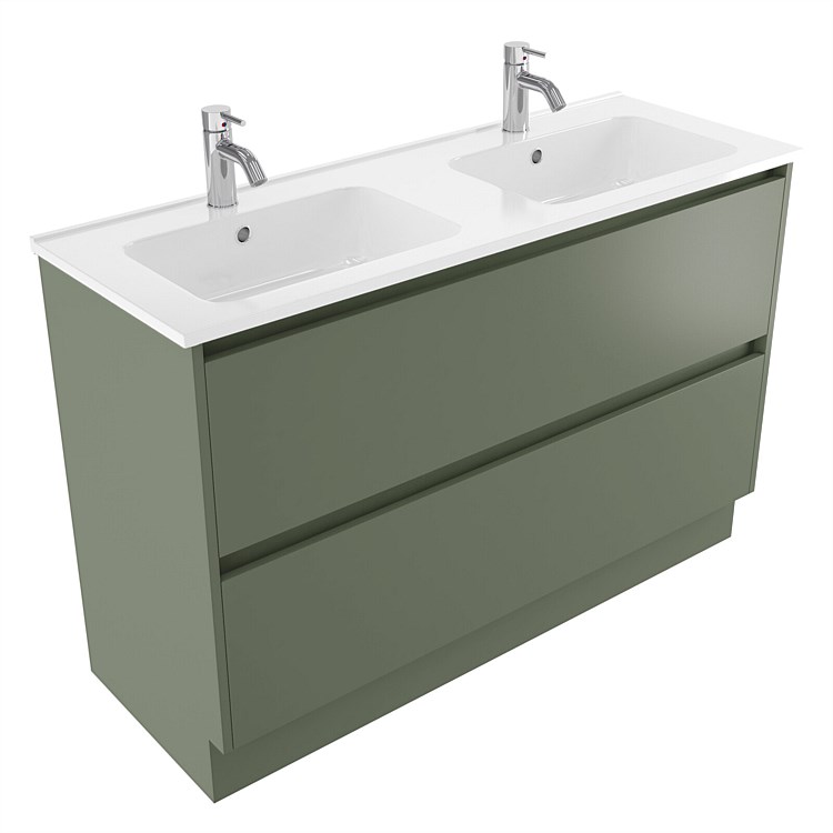 Elementi Sienna 1200mm 2 Drawer Polymarble Vanity Green Slate
