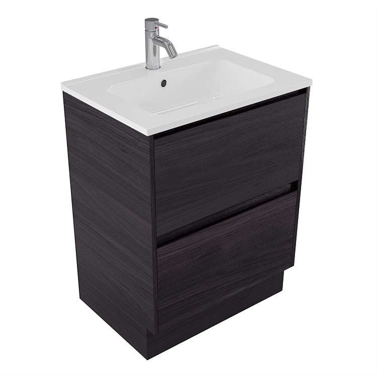 Elementi Sienna 600mm 2 Drawer Polymarble Vanity Fiordland Elm Wilderness