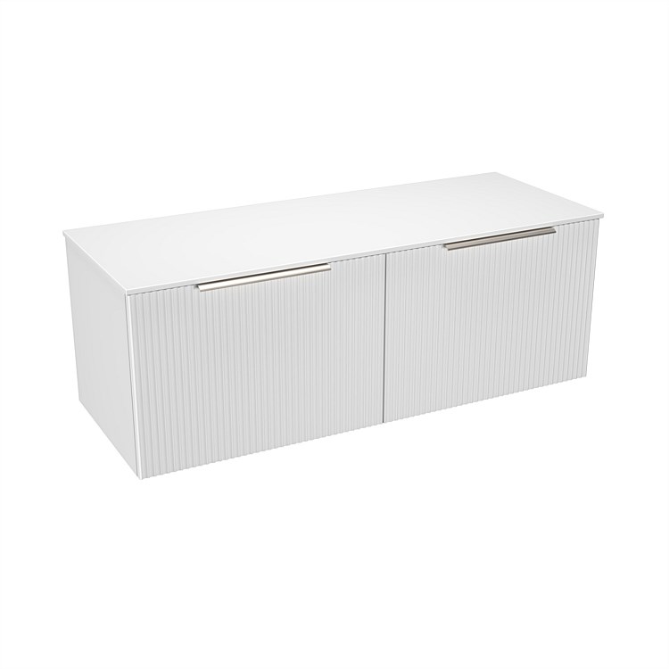 LeVivi Positano 1200mm Solid Surface Wall-Hung Vanity Double Drawer Matt White