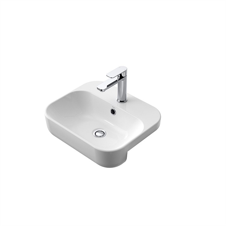 Caroma Luna 450mm Semi-recessed Basin White