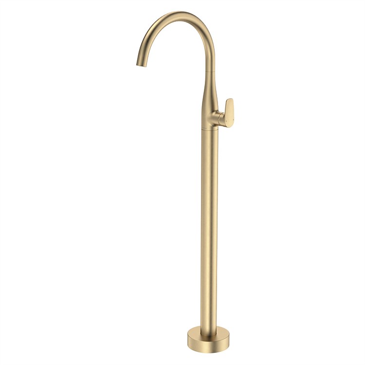 Caroma Contura II Freestanding Bath Filler Brushed Brass