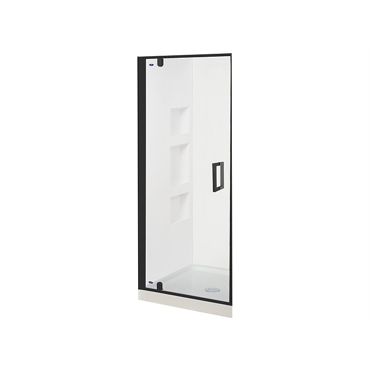 Englefield Azure II 1000mm 3 Sided Recessed Moulded Wall Shower Enclosure Black