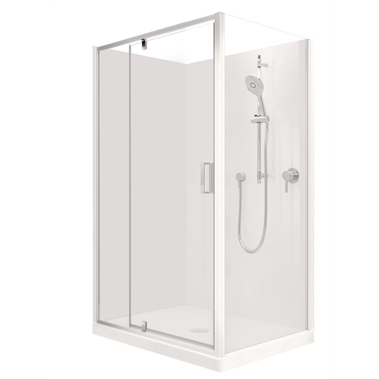 Englefield Azure II 1200 x 900mm 2 Sided Shower Enclosure Flat Wall White Right Hand