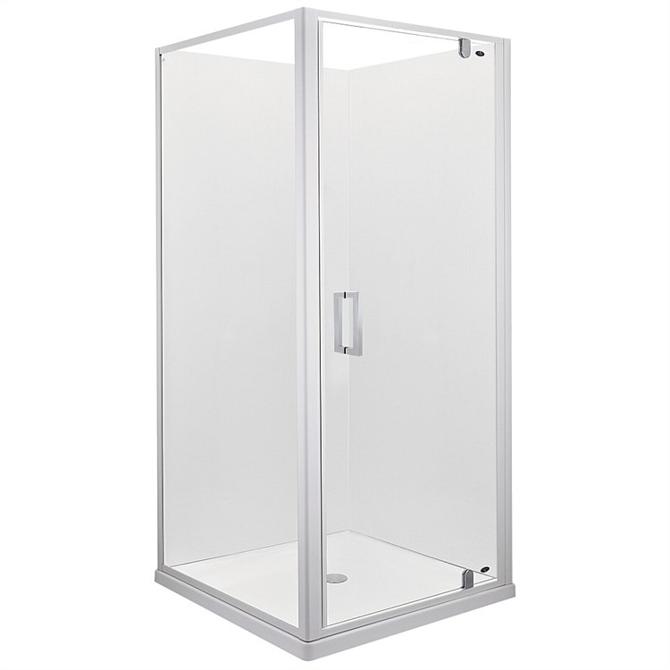 Englefield Azure II 1000mm 2 Sided Square Shower Enclosure Flat Wall White