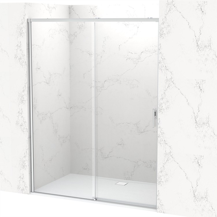 Athena Motio 2 SlateForma 1600mm 3 Sided Tile Shower Chalk/Chrome