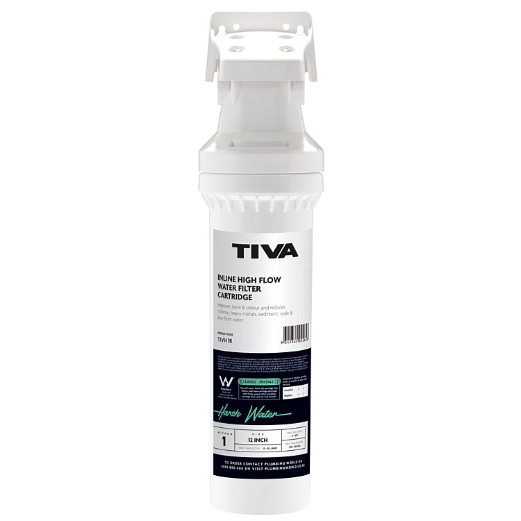 TIVA Inline Undersink High-Flow Water Filter System 37,500 litre capacity TIVA Inline Undersink High-Flow Water Filter System 37,500 litre capacity