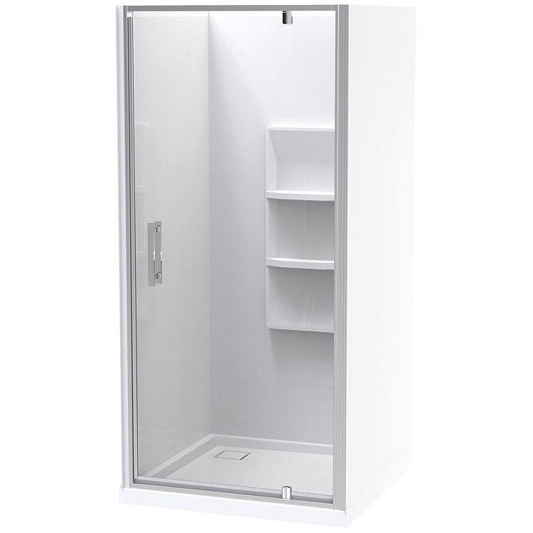 Athena Soul 900mm 3 Sided Alcove Moulded Shower Enclosure Satin Athena Soul 900mm 3 Sided Alcove Moulded Shower Enclosure Satin