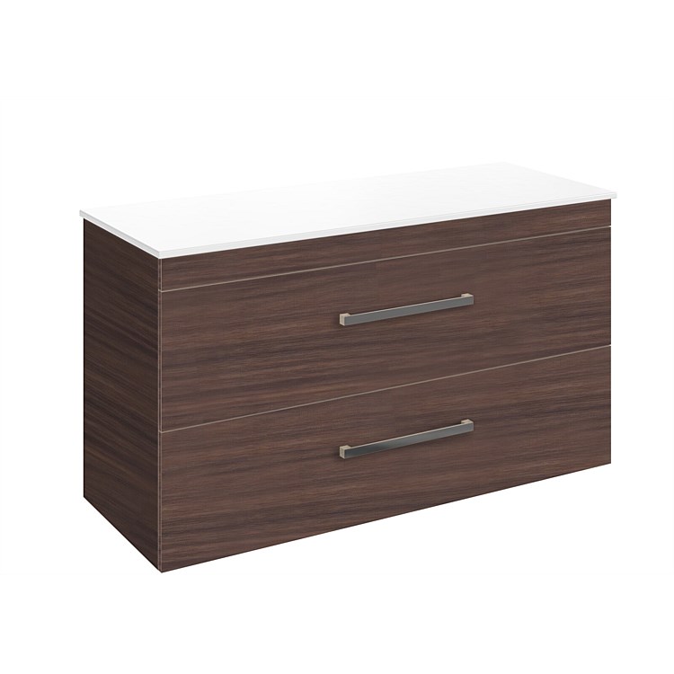 LeVivi York Prima 1200mm Double Stack Wall-Hung Vanity Walnut