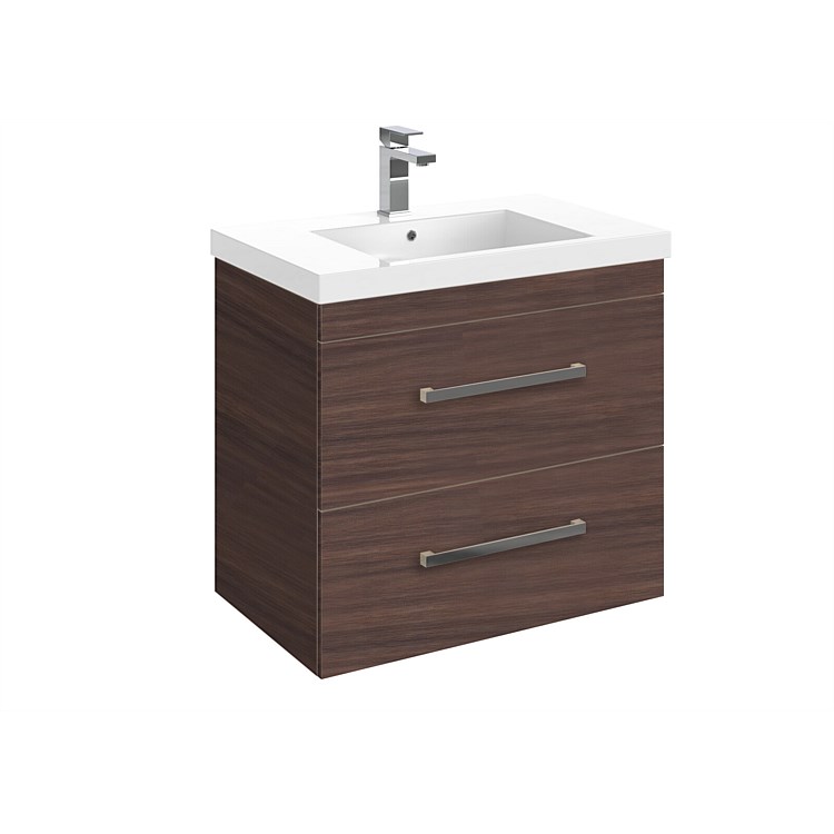 LeVivi York Neo 750mm Double Stack Wall-Hung Vanity Walnut