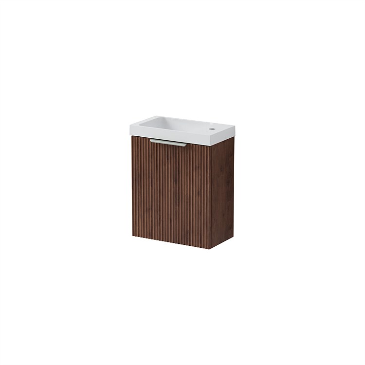 LeVivi Positano Wall Hung Ensuite Vanity 440mm Left Hand Door Walnut