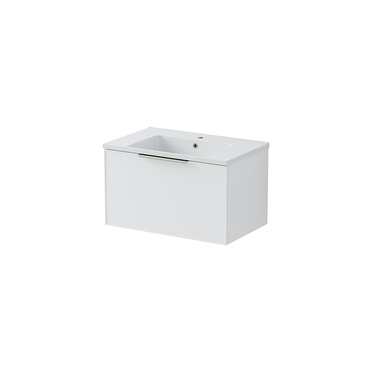 LeVivi Positano Edge Wall-Hung Vanity 750mm Single Drawer Matt White