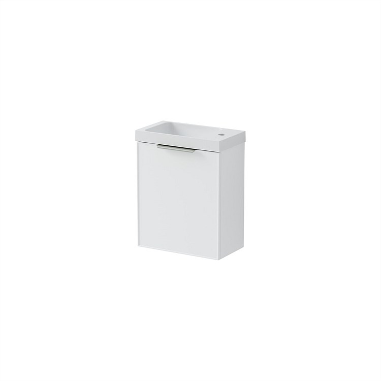 LeVivi Positano Edge 440mm Left Hand Wall-Hung Ensuite Vanity Matt White