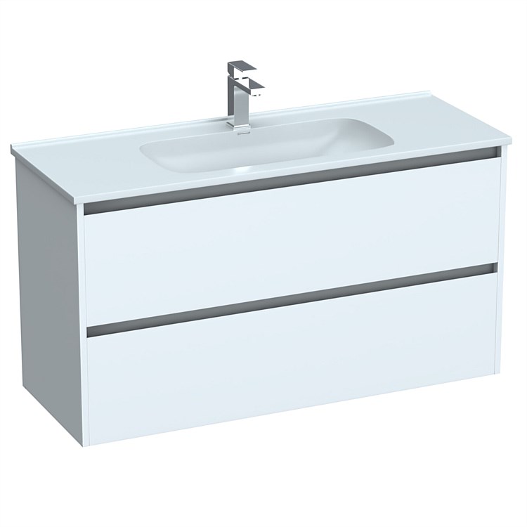 LeVivi Cibolo 1200mm Double Drawer Wall-Hung Vanity White