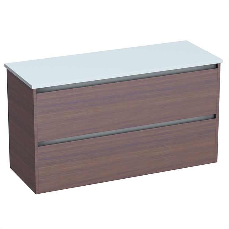 LeVivi Cibolo Prima 1200mm Double Drawer Wall-Hung Vanity Walnut