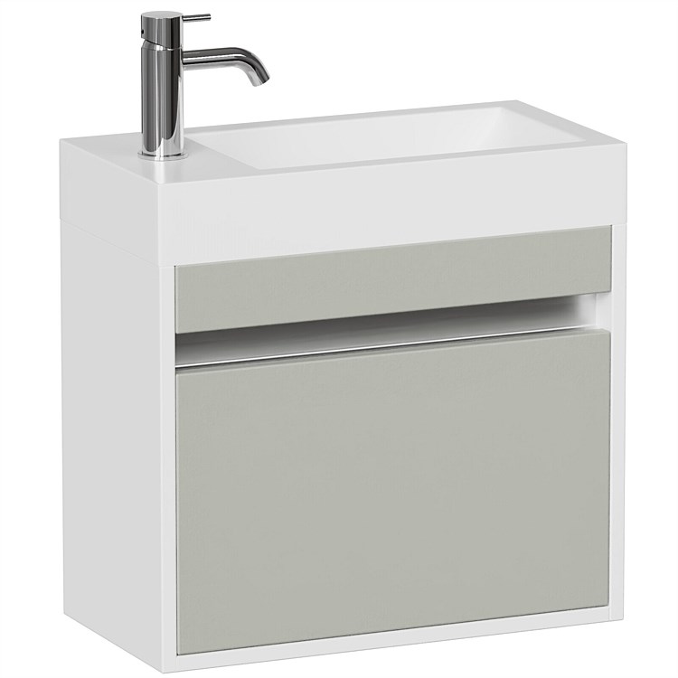 LeVivi Capri 500mm Slim Wall-Hung Vanity White/Triple Duck Egg